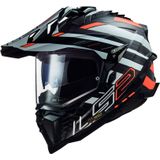 Adventure Helm LS2 MX701 EXPLORER C EDGE Zwart-Neon Oranje