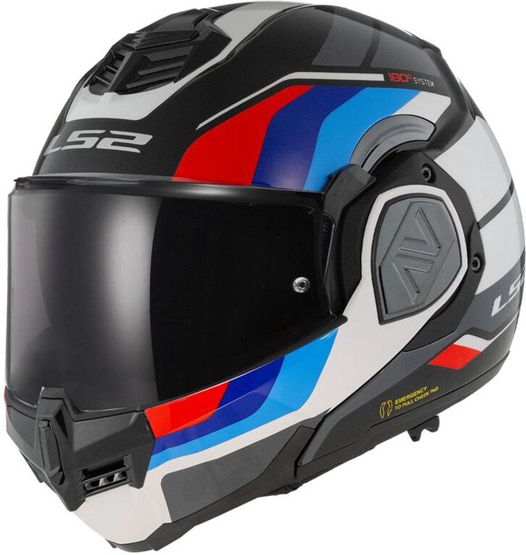 LS2 FF906 Advant Sport systeemhelm zwart blauw rood XS