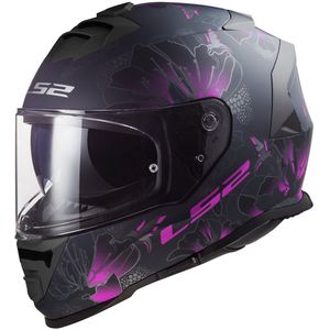 LS2 - Storm II Burst FF800 - Integraalhelm - Mat Zwart - Roze Accenten