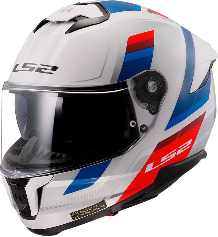 LS2 - FF808 Stream II Vintage - Integraalhelm - Wit/Blauw/Rood
