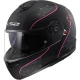 LS2 - FF908 Strobe II Lux - Modulaire Helm - Mat Zwart / Roze