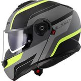 LS2 - FF908 Strobe II - Systeemhelm - Matt Zwart - H-V Geel