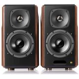 Edifier S2000MKIII 2.0 Actieve Bluetooth-rek-luidspreker, drievoudige versterker, 130 watt studiomonitorluidspreker voor audiofiele met draadloze lijnin- en optische ingang, hout