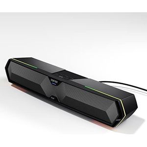 Edifier MG300 compacte gaming soundbar met RGB-verlichting, geïntegreerde geluidskaart en microfoon, Bluetooth 5.3, zwart