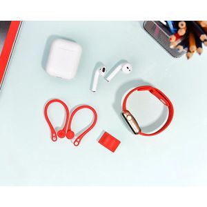 Oorhaakjes en Polspassing voor Apple AirPods & Watch - Earhooks - Rood