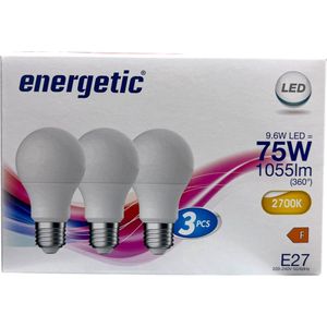 Energetic - LED GLS - E27 - 9,6W - 2700K - Mat - Glas