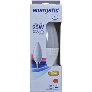 Energetic - LED Kaars - E14 - C35 - Mat - Glas - 2,9 Watt