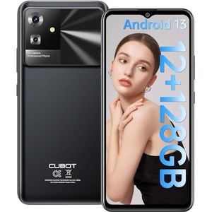 CUBOT Note 21-6,5"" HD+ smartphone, 6 GB en 128 GB, 50 MP dubbele camera, 5200 mAh batterij, Android 13, OctaCore-processor, zwart