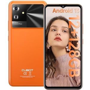 CUBOT Note 21-6,5"" HD+ smartphone, 6 GB en 128 GB, 50 MP dubbele camera, 5200 mAh batterij, Android 13, OctaCore-processor, oranje kleur