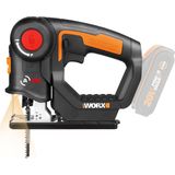 Workx WX550.9 Decoupeerzaag voor het snijden van hout, staal en pvc, 2-in-1 universele zaag met steek- en sabelzaag & snelle omschakeling – 20 V – met stofblazer & pendelhub – zonder accu en oplader