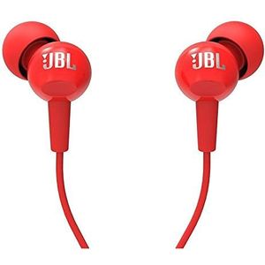 JBL C100SI in-ear hoofdtelefoon met afstandsbediening met 1 knop en microfoon Compatibel met Apple iOS en Android-apparaten - rood