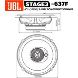 JBL - Stage 3 637F - Autospeakers - 6,5 Inch - 3-weg Triaxiaal - 225 Watt