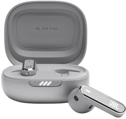 JBL - Live Flex - Draadloze Oortjes - Zilver - Noise Cancelling