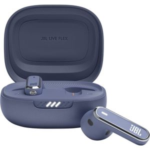 JBL LIVE Flex Draadloze NC Oordopjes - Draadloos Opladen - Volledige Touch - Blauw