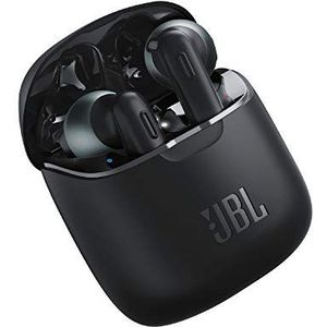 JBL Tune 220TWS Pure Bass-oortelefoon, handsfree via bluetooth, 20 uur batterijduur met oplaadhoes, zwart