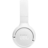 JBL Tune 520BT, draadloze hoofdtelefoon, licht en comfortabel, Bluetooth 5.3, batterijduur tot 57 uur, snel opladen, JBL Pure Bass-geluid, wit