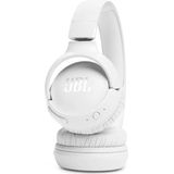 JBL Tune 520BT, draadloze hoofdtelefoon, licht en comfortabel, Bluetooth 5.3, batterijduur tot 57 uur, snel opladen, JBL Pure Bass-geluid, wit