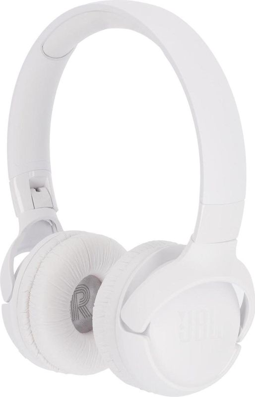 JBL Tune 520BT, draadloze hoofdtelefoon, licht en comfortabel, Bluetooth 5.3, batterijduur tot 57 uur, snel opladen, JBL Pure Bass-geluid, wit