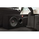 JBL BassPro 12 actieve subwoofer auto set - basreflex woofer JBL box groot 30 cm, 450 watt versterker auto geluidssysteem en auto hifi basbox behuizing, zwart