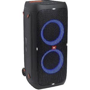 JBL PartyBox 310 draadloze bluetooth-luidspreker met geïntegreerde dynamische verlichting, karaoke-modus, krachtige bas en ondersteuning voor JBL app, zwart