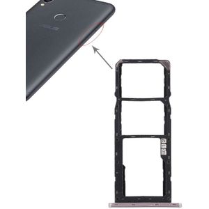 SIM-kaarthouder + SIM-kaarthouder + Micro SD Card lade voor Asus Zenfone Max Pro (M1) ZB601KL ZB602KL (zilver)