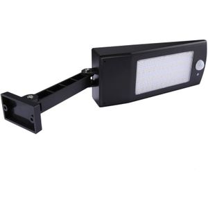 6.8W zonne-Motion Sensor LED zonne-licht  48 LED SMD 2835 900 LM hoek aanpassing energie opslaan van licht met 5V 3.2W zonne-Panel(Black)