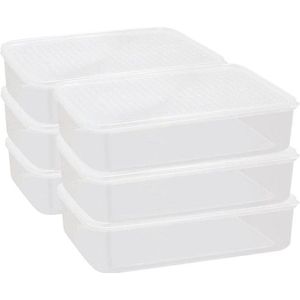 Cetomo Pack van 3,5 L* 6 voedselopslagcontainers houden verse containers, vriezer en vaatwasser veilig - stapelbare bento-lunchboxen