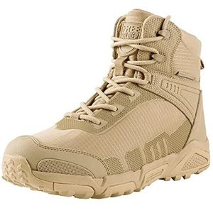 FREE SOLDIER Heren Mid High Veters Waterdichte Boots Army Combat schoenen, wandellaarzen, ademend, Tactische (zandkleur-waterdicht, 39EU)