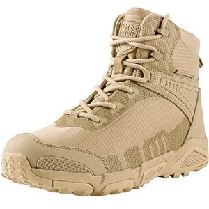 FREE SOLDIER Heren Mid High Veters Waterdichte Boots Army Combat schoenen, wandellaarzen, ademend, Tactische (zandkleur-waterdicht, 45EU)