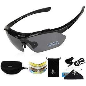 Free Soldier Polaroid Sunglasses, Men's Cycling Glasses, Sports Glasses, 5 in 1 Tactical Military Glasses for Cycling, Driving, Hiking, Fishing, Outdoor Activities