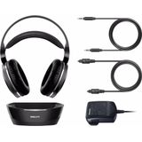 Philips Kabelloser TV Kopfhörer Over Ear SHD8850/12 Wireless HiFi Kopfhörer (Exzellenter Sound, Hi-Res Audio, 30 m Reichweite, Dockingstation, Velours-Ohrpolster) Schwarz