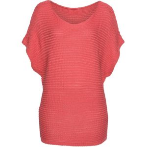 Ajour - Gebreide Trui - Koraal - Luchtig - Ruimvallend