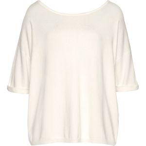 Gebreide Trui - Wit - Fijne Gebreide Stof - Knoopsluiting