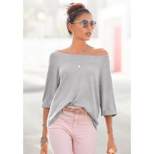 Vivance - - Trui - Grijs mêlee - Knoopsluiting, Fijne Gebreide Stof