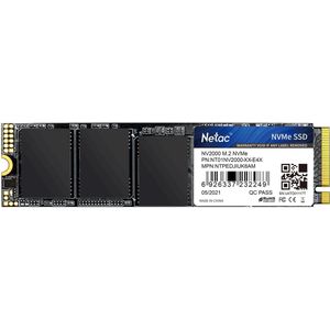 Netac Interne SSD 512 GB NVME PCIE GEN 3 × 4 M.2 2280 M Key 2500 MB/S 3D NAND TLC Zwart - NV2000