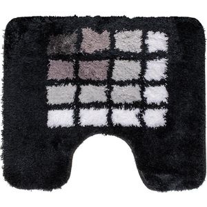 Toiletmat 50 x 60 cm zwart blok -  Toiletmat - Huishoudelijk