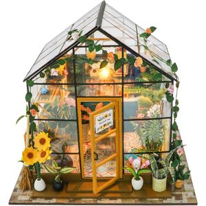 Hongda DIY Sunshine Flower House - Miniatuur Bouwpakket - Inclusief Verlichting