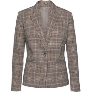 Damesblazer - Geruit - Getailleerd - Reverskraag - Lange Mouwen