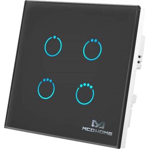 MCO Home 4-Voudige Touchschakelaar Z-Wave Plus Zwart