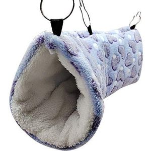 Cavia Tunnel Winter Warm Hamster Nest Zachte Pluche Hangable Tunnel Nesten voor Eekhoorn Huisdier Kat Hond Tunnel Opknoping Kooi Bed voor Kleine Dieren Hamsterbuizen (Kleur: B)