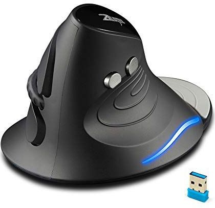 Zelotes - Draadloze Muis - Ergonomisch Verticaal - Zwart - USB