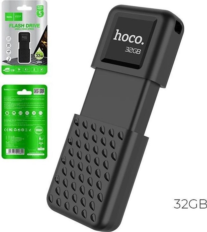 Hoco - Premium UD6 USB Stick - 32GB - Zwart - ABS