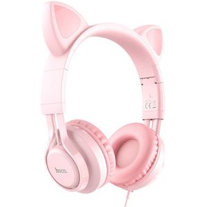 Hoco Kinder Koptelefoon Kattenoortjes met Ingebouwde Microfoon Roze