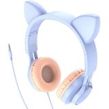 Hoco Kinder Koptelefoon Kattenoortjes met Ingebouwde Microfoon Blauw
