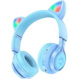 Hoco W39 Kattenoren Draadloze Bluetooth Headset Blauw