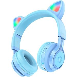 Hoco W39 Kattenoren Draadloze Bluetooth Headset Blauw