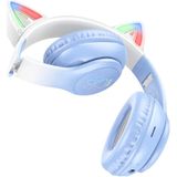 Hoco W42 Draadloze Kinder Koptelefoon - Blauw - Kattenoortjes - Max 85 dB