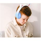 Hoco W42 Draadloze Kinder Koptelefoon - Blauw - Kattenoortjes - Max 85 dB