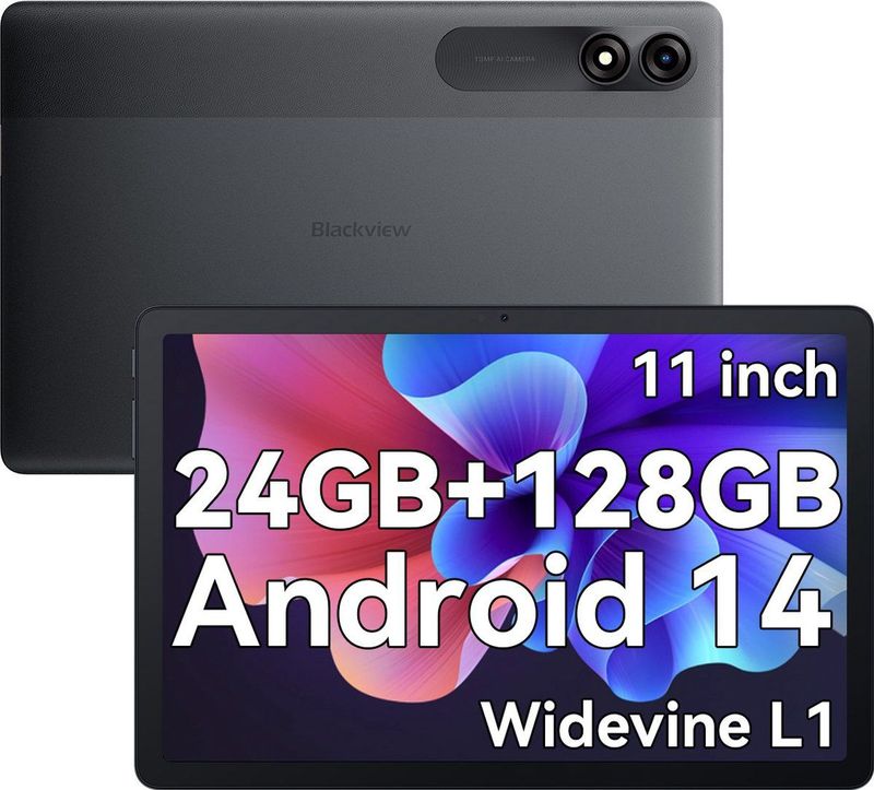 Blackview - Tab 90 Tablet - Grijs - 11 Inch - 4G LTE + 5G WiFi - 128GB ROM - 24GB RAM
