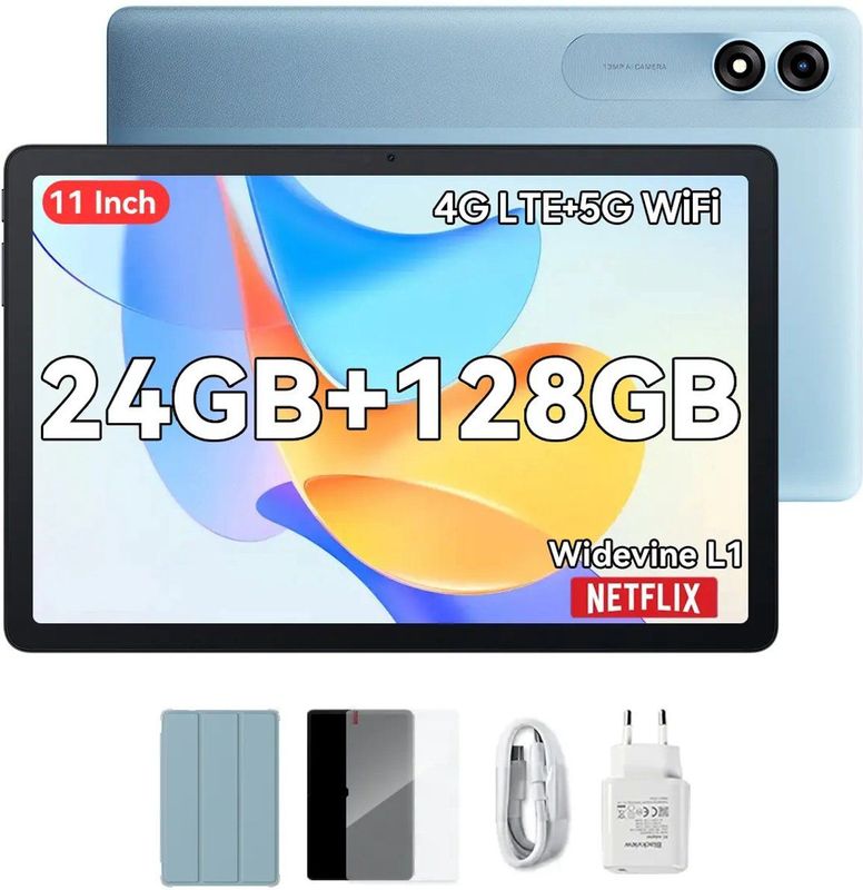 Blackview - Tab 90 - Tablet PC - Blauw - 11 Inch - 4G LTE + 5G WiFi - 128GB ROM - 8200mAh Accu